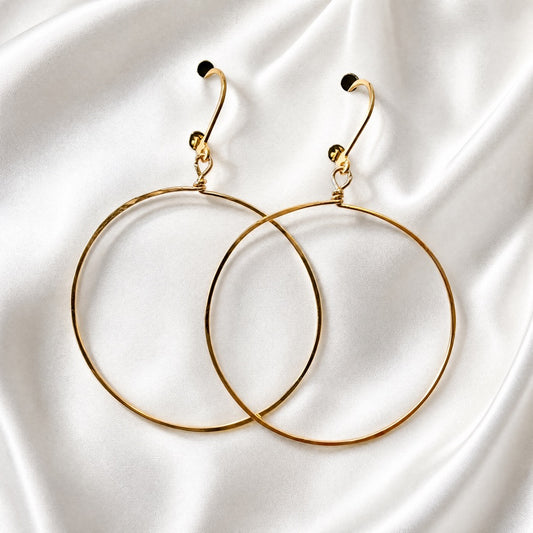 LARGE HAMMERED CIRCLE EARRINGS
