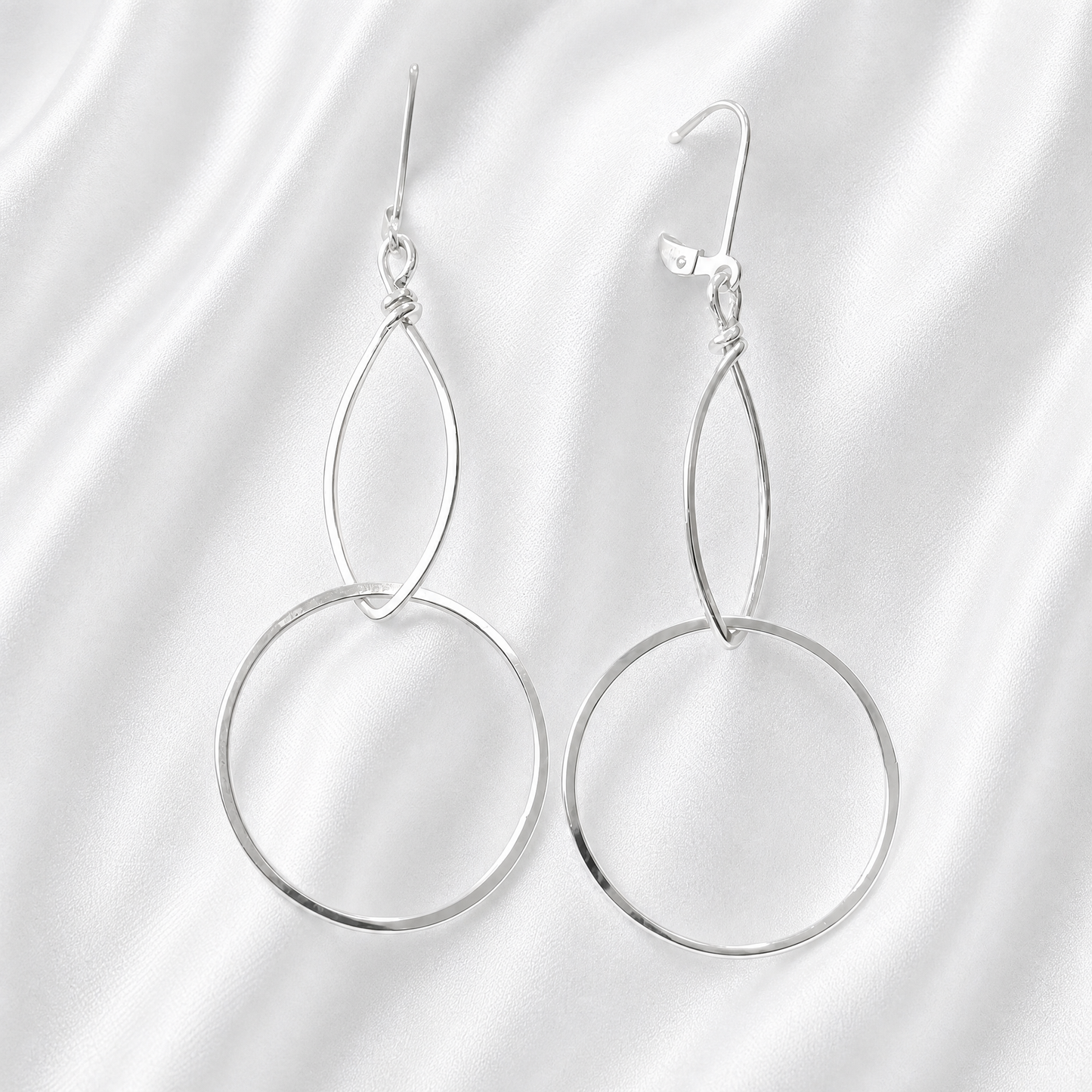 HAMMERED MARQUISE DANGLES