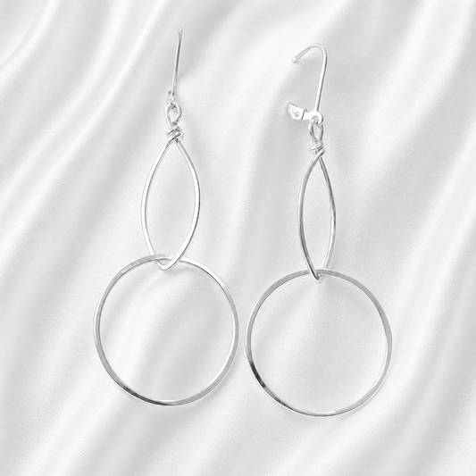 HAMMERED MARQUISE DANGLES