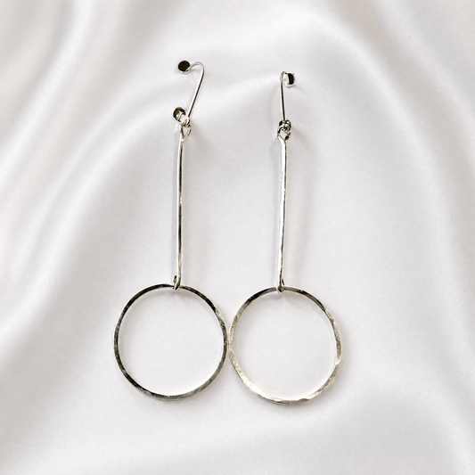 CIRCLE ON A STICK EARRINGS