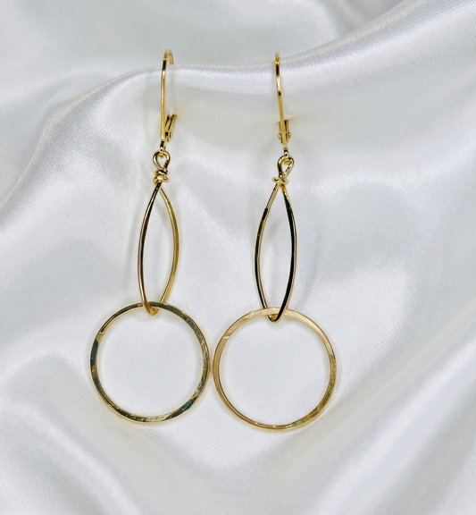MARQUISE AND LARGE CIRCLE EARRING