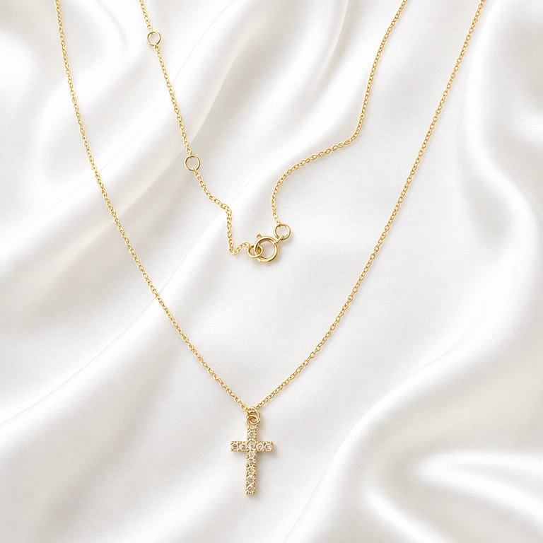 LUXURY GOLD CZ CROSS