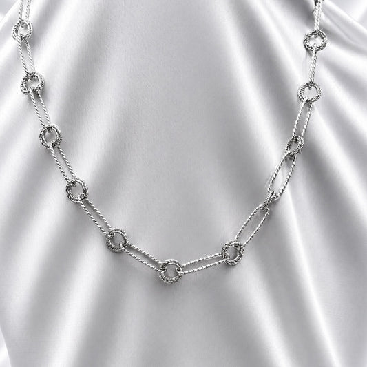 LONG BAR SILVER NECKLACE
