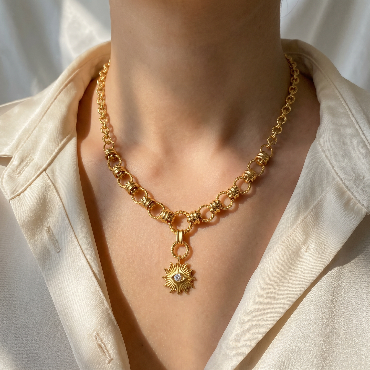 EVIL EYE CIRCLE NECKLACE