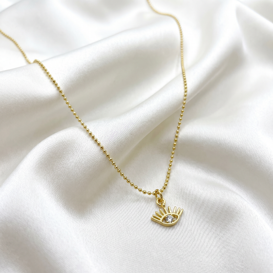 BALL CHAIN EVIL EYE NECKLACE
