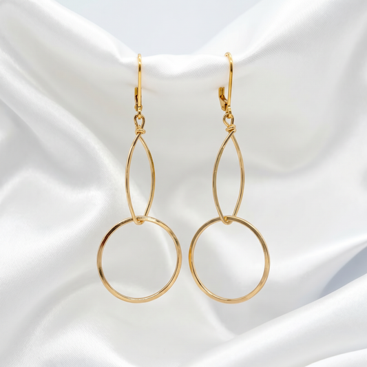 MARQUISE AND SMALL CIRCLE EARRING