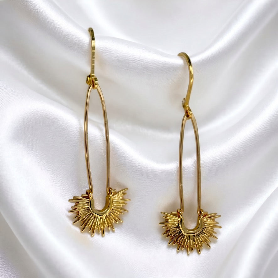 GOLD SUNBURST EARRING