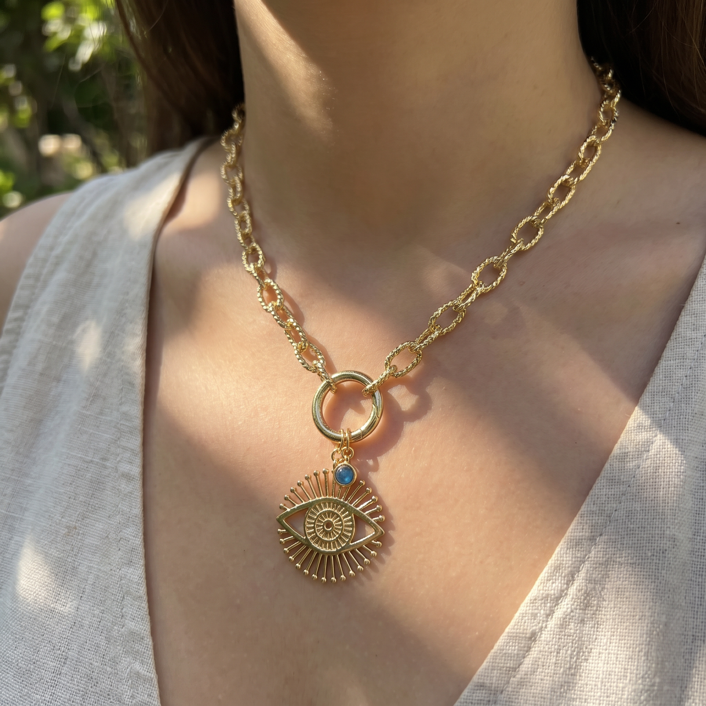 CHUNKY EVIL EYE NECKLACE