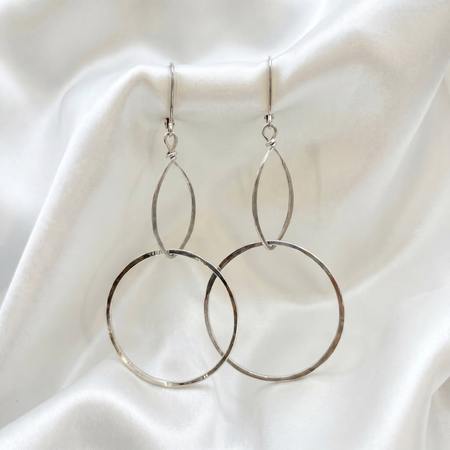 HAMMERED MARQUISE DANGLES