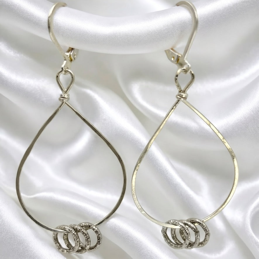 MIXED METAL LARGE TEARDROP