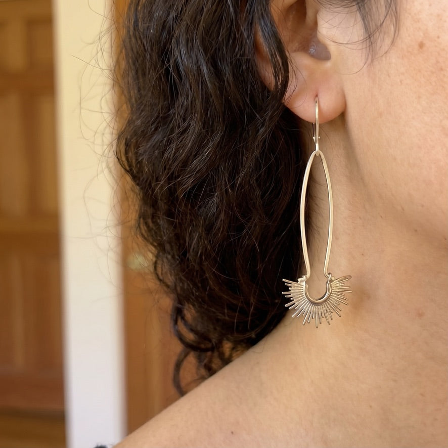 SILVER SUNBURST EARRINGS