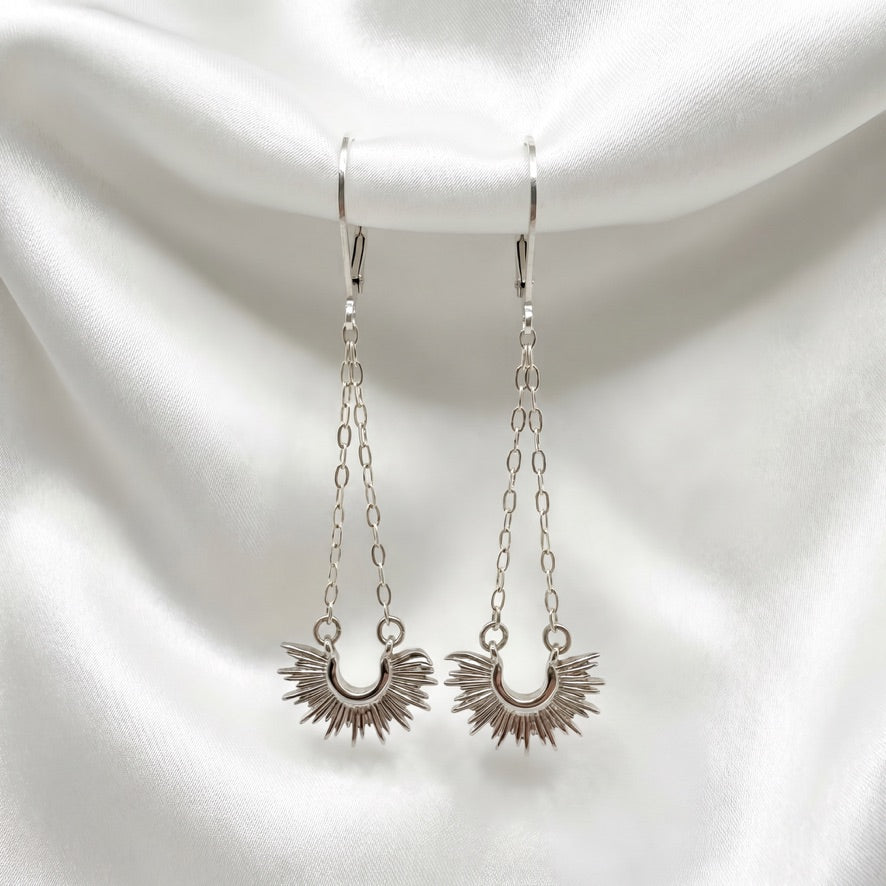 SILVER SUNBURST DANGLE