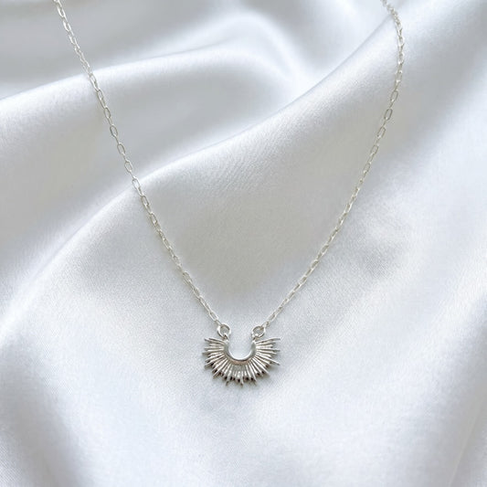 SILVER SMALL SUNBURST NECKLACE