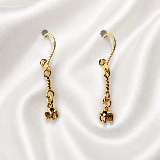TWISTED LINK ELEPHANT EARRINGS